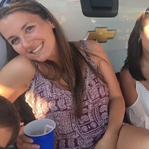 Cute patterned red top with white lace underneath